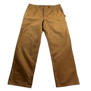 Carhartt Washed Duck Work Dungaree Pants Mens 44x36 Brown B11 BRN Made in USA